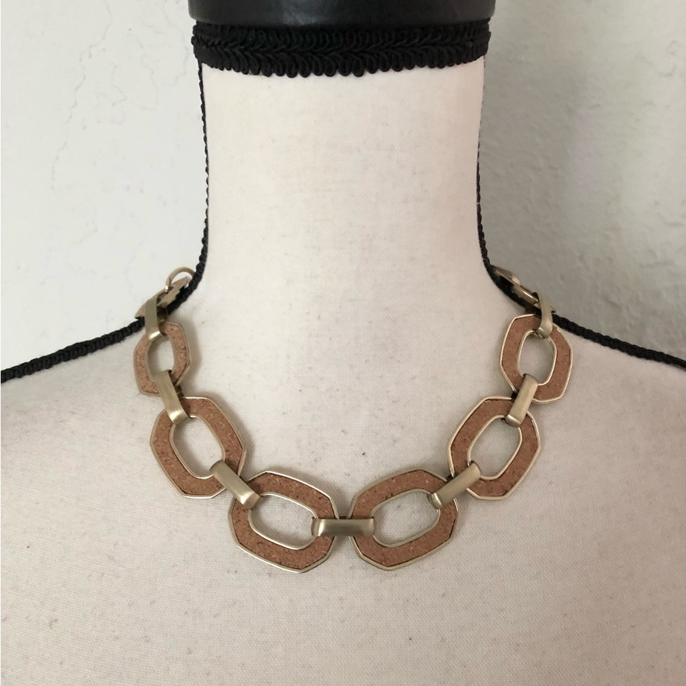 Liz Claiborne Gold Cork Link Necklace